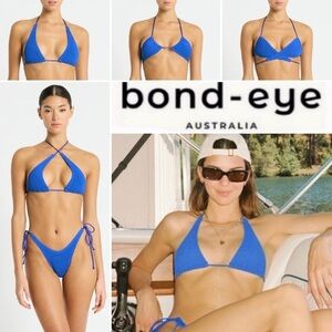 Bond-Eye THE SOFIE Bright Blue Triangle Bikini Top in COBALT RECYCLED 10…